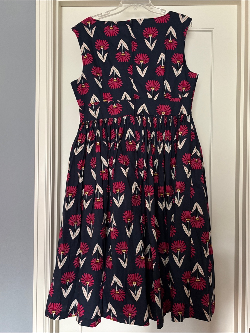 NWT ModCloth Navy Dress with Pink and Cream Floral Print - Picture 2 of 3